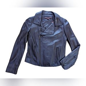 Anthropologie Leather Biker Jacket S Brown y2k